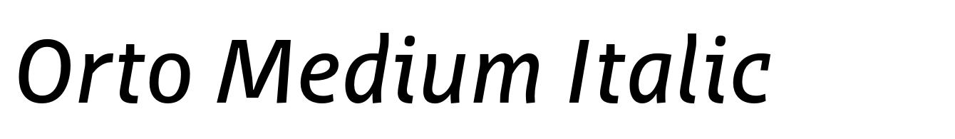 Orto Medium Italic